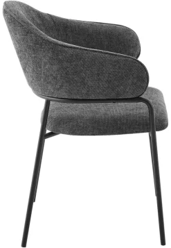 Stuhl CURVE, 2er-Set grau Stoff B/H/T: ca. 60x86x58 cm