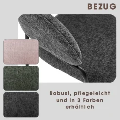 Stuhl CURVE, 2er-Set grau Stoff B/H/T: ca. 60x86x58 cm