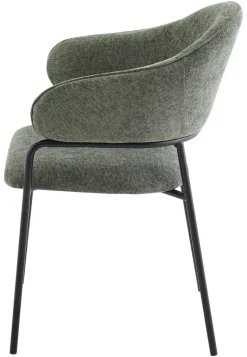 Stuhl CURVE, 2er-Set grün Stoff B/H/T: ca. 60x86x58 cm