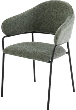 Stuhl CURVE, 2er-Set grün Stoff B/H/T: ca. 60x86x58 cm