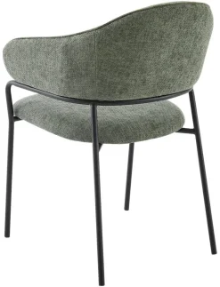 Stuhl CURVE, 2er-Set grün Stoff B/H/T: ca. 60x86x58 cm