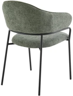 Stuhl CURVE, 2er-Set grün Stoff B/H/T: ca. 60x86x58 cm
