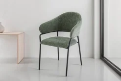 Stuhl CURVE, 2er-Set grün Stoff B/H/T: ca. 60x86x58 cm
