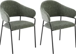 Stuhl CURVE, 2er-Set grün Stoff B/H/T: ca. 60x86x58 cm