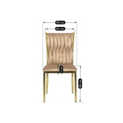 Stuhl DAN beige Velourstoff B/H/T: ca. 48x94x58 cm