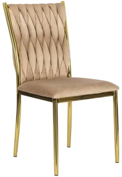 Stuhl DAN beige Velourstoff B/H/T: ca. 48x94x58 cm