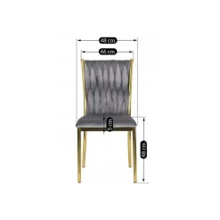 Stuhl DAN grau Velourstoff B/H/T: ca. 48x94x58 cm