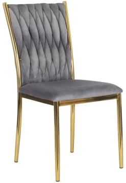 Stuhl DAN grau Velourstoff B/H/T: ca. 48x94x58 cm