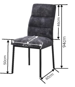 Stuhl Daniel anthrazit Microfaser B/H/T: ca. 45x94x60 cm
