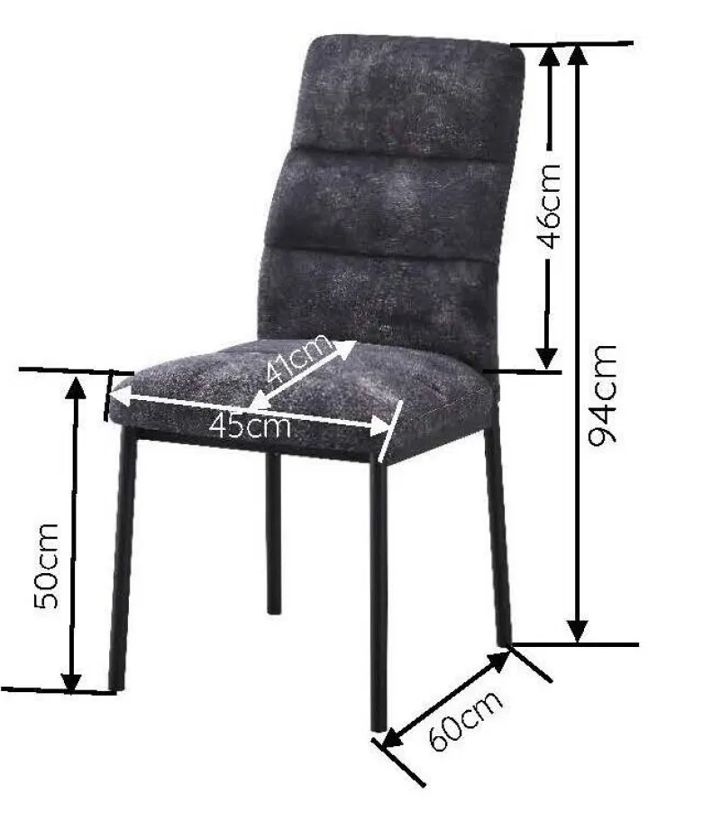 Stuhl Daniel anthrazit Microfaser B/H/T: ca. 45x94x60 cm
