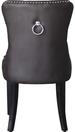 Stuhl DOMINO, 2er-Set schwarz braun Kunstleder B/H/T: ca. 48,5x93x61 cm