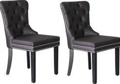 Stuhl DOMINO, 2er-Set schwarz braun Kunstleder B/H/T: ca. 48,5x93x61 cm