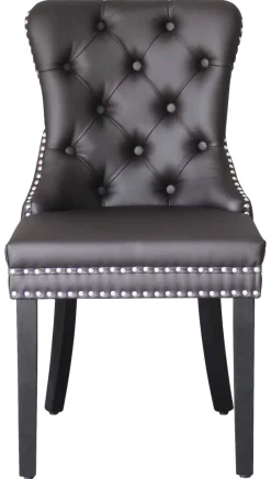 Stuhl DOMINO, 2er-Set schwarz braun Kunstleder B/H/T: ca. 48,5x93x61 cm