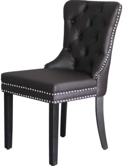 Stuhl DOMINO, 2er-Set schwarz braun Kunstleder B/H/T: ca. 48,5x93x61 cm