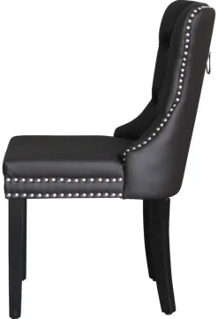 Stuhl DOMINO, 2er-Set schwarz braun Kunstleder B/H/T: ca. 48,5x93x61 cm
