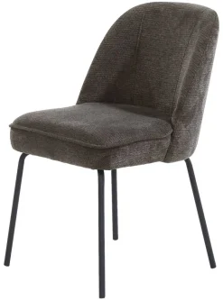 Stuhl dunkelgrau Webstoff B/H/T: ca. 50x83x63 cm