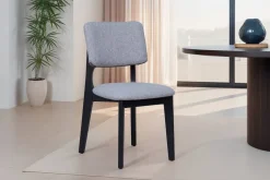 Stuhl ELSA, 2er-Set grau Webstoff B/H/T: ca. 48x87x54 cm