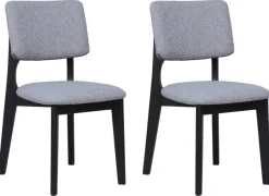 Stuhl ELSA, 2er-Set grau Webstoff B/H/T: ca. 48x87x54 cm