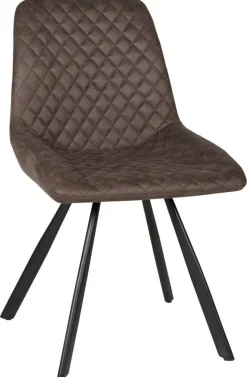 Stuhl Emily dunkelbraun schwarz Microfaser Metall B/H/T: ca. 51x87x63 cm
