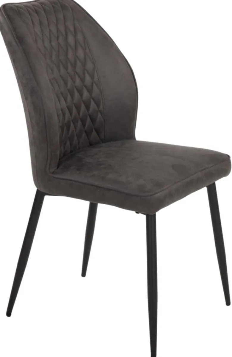 Stuhl Emm anthrazit schwarz Microfaser Metall