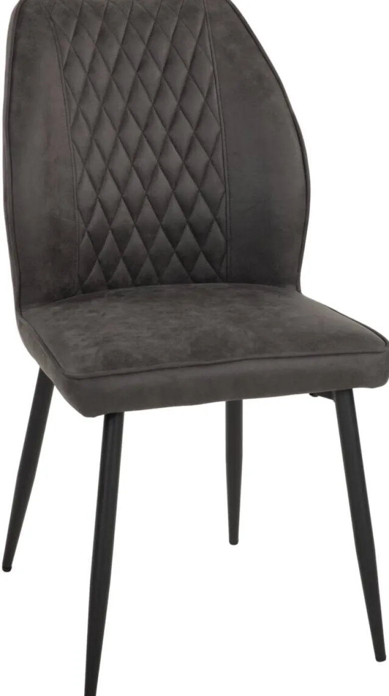 Stuhl Emm anthrazit schwarz Microfaser Metall