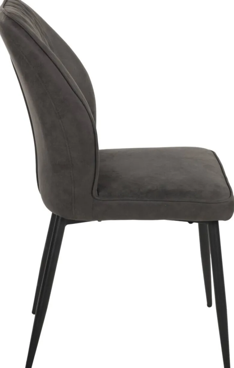 Stuhl Emm anthrazit schwarz Microfaser Metall
