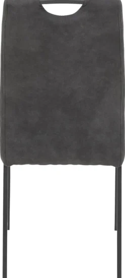 Stuhl 4er Set ELIF III anthrazit Vintage grau Microfaser Metall B/H/T: ca. 44x96x64 cm