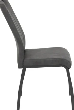 Stuhl 4er Set ELIF III anthrazit Vintage grau Microfaser Metall B/H/T: ca. 44x96x64 cm