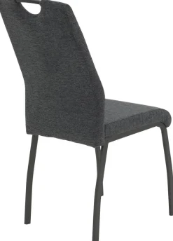 Stuhl 4er Set ELIF III anthrazit grau Microfaser Metall B/H/T: ca. 44x96x64 cm