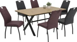 Stuhl 4er Set ELIF III anthrazit grau Microfaser Metall B/H/T: ca. 44x96x64 cm