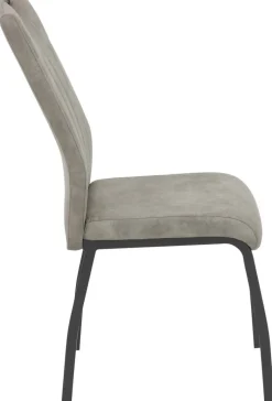 Stuhl 4er Set ELIF III grau Vintage grau Microfaser Metall B/H/T: ca. 44x96x64 cm