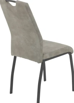 Stuhl 4er Set ELIF III grau Vintage grau Microfaser Metall B/H/T: ca. 44x96x64 cm