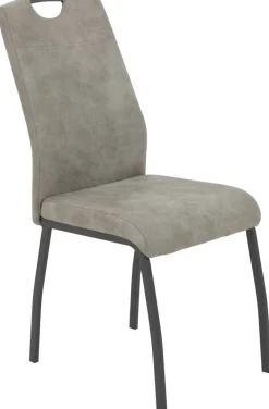 Stuhl 4er Set ELIF III grau Vintage grau Microfaser Metall B/H/T: ca. 44x96x64 cm
