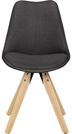 Stuhl 2er-Set grau natur Stoff Echtholz B/H/T: ca. 49x87x52 cm