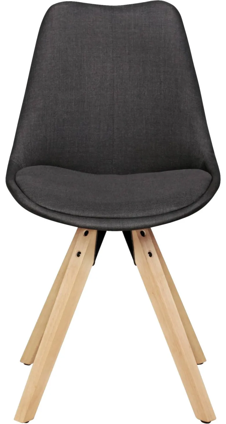 Stuhl 2er-Set grau natur Stoff Echtholz B/H/T: ca. 49x87x52 cm