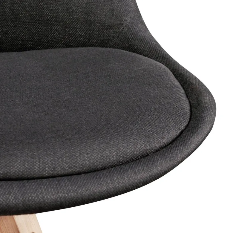 Stuhl 2er-Set grau natur Stoff Echtholz B/H/T: ca. 49x87x52 cm