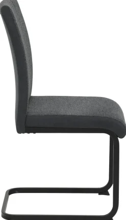 Stuhl 4er Set LINN anthrazit schwarz Webstoff Metall B/H/T: ca. 43x92x52 cm