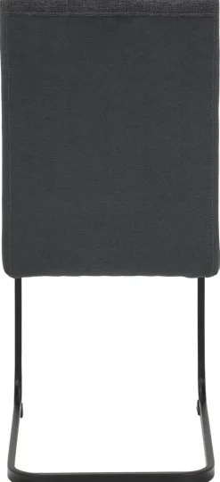 Stuhl 4er Set LINN anthrazit schwarz Webstoff Metall B/H/T: ca. 43x92x52 cm