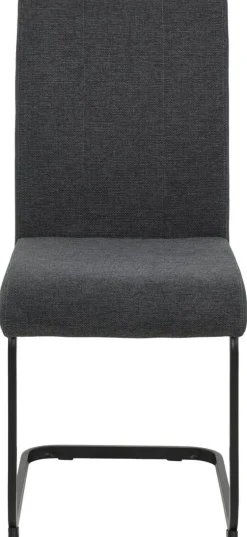 Stuhl 4er Set LINN anthrazit schwarz Webstoff Metall B/H/T: ca. 43x92x52 cm