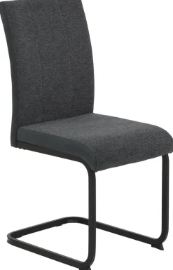 Stuhl 4er Set LINN anthrazit schwarz Webstoff Metall B/H/T: ca. 43x92x52 cm