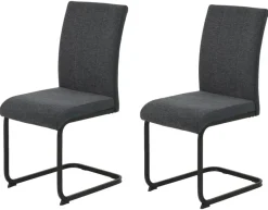 Stuhl 2er Set LINN anthrazit Webstoff B/H/T: ca. 43x92x52 cm