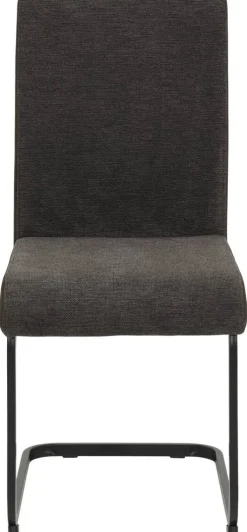 Stuhl 4er Set LINN braun schwarz Webstoff Metall B/H/T: ca. 43x92x52 cm