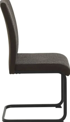 Stuhl 4er Set LINN braun schwarz Webstoff Metall B/H/T: ca. 43x92x52 cm