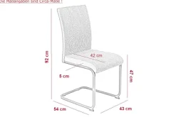 Stuhl 4er Set LINN braun schwarz Webstoff Metall B/H/T: ca. 43x92x52 cm