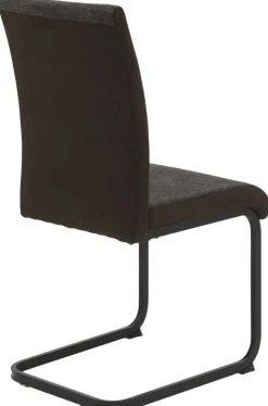 Stuhl 4er Set LINN braun schwarz Webstoff Metall B/H/T: ca. 43x92x52 cm