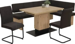 Stuhl 4er Set LINN braun schwarz Webstoff Metall B/H/T: ca. 43x92x52 cm