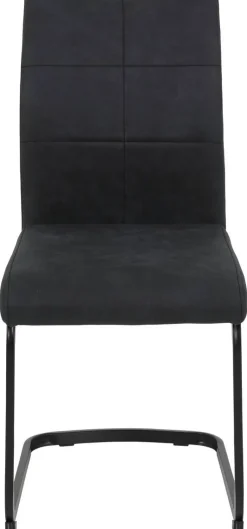 Stuhl 2er Set PIA anthrazit Vintage schwarz Microfaser Metall B/H/T: ca. 42x89x59 cm