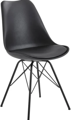 Stuhl 2er.-Set. schwarz Kunstleder Eisen B/H/T: ca. 58x86x48 cm