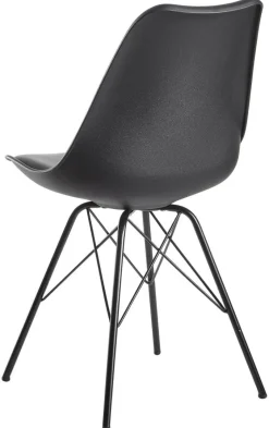 Stuhl 2er.-Set. schwarz Kunstleder Eisen B/H/T: ca. 58x86x48 cm