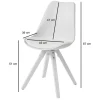 Stuhl 2er-Set. weiß B/H/T: ca. 49x87x52 cm
